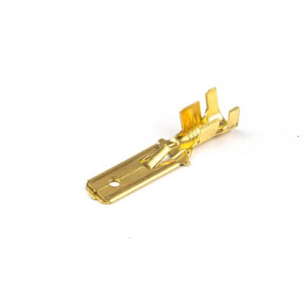 Vlaksteker messing 6,3X0,8 mm 0,5-1 mm2 met weerhaak (Bandvorm 5000 stuks)