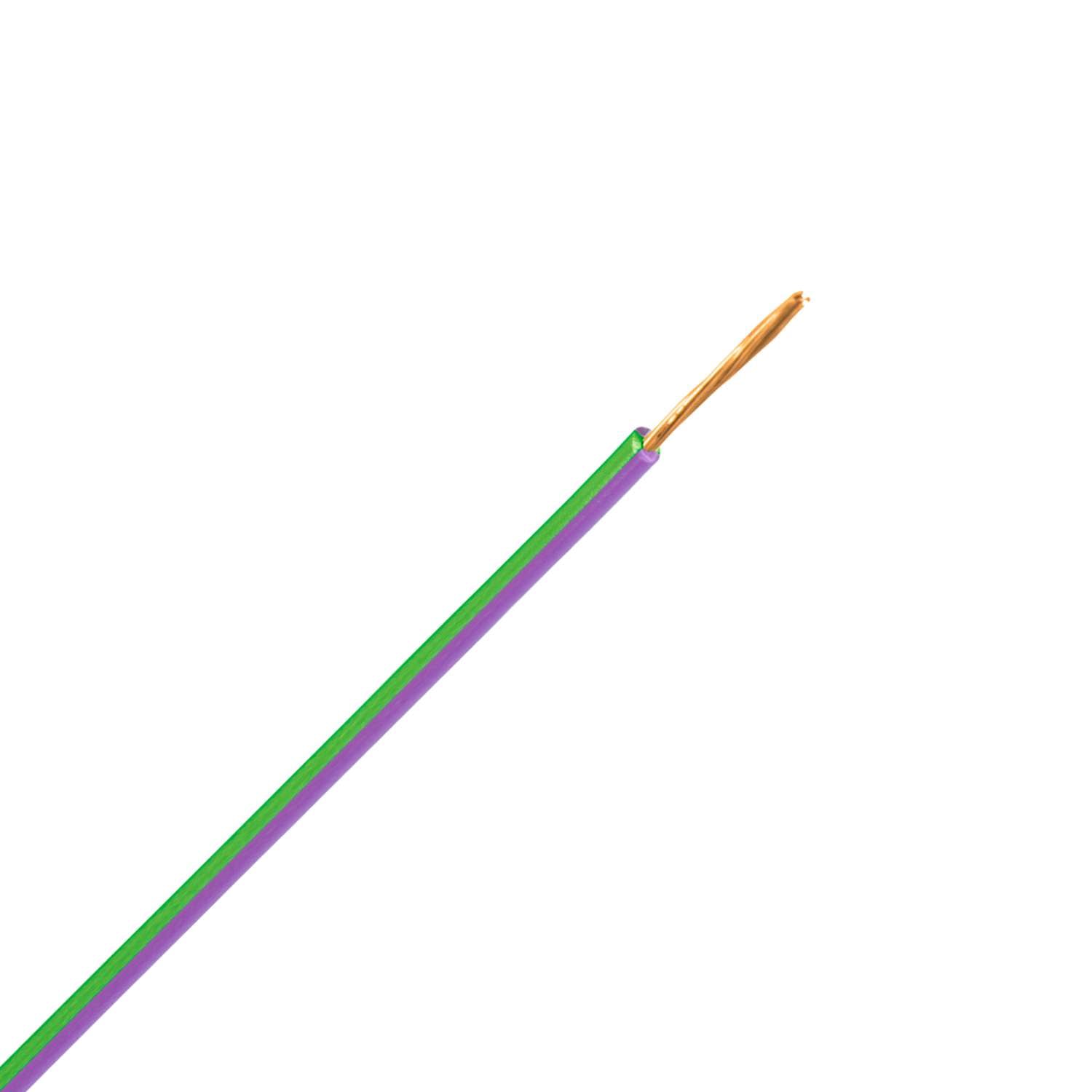 1079.AG01H FLRY-A snoer 0,5 mm2 violet/groen (Haspel 500 mtr)