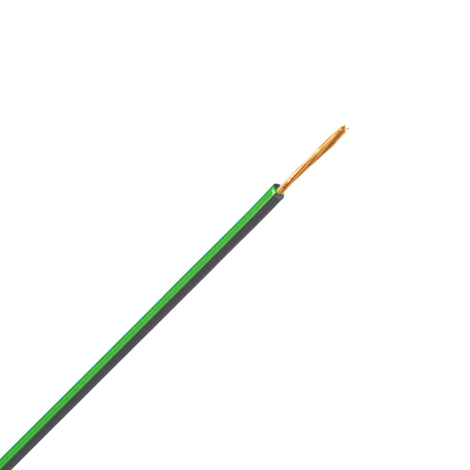1079.9501H FLRY-A snoer 0,5 mm2 zwart/groen (Haspel 500 mtr)