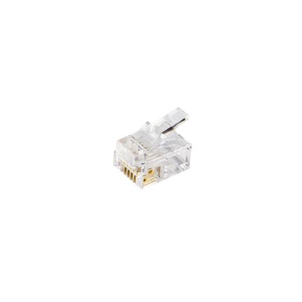 Modulair connector RJ12 6P6C voor platte soepele kabel (Zak 100 stuks)