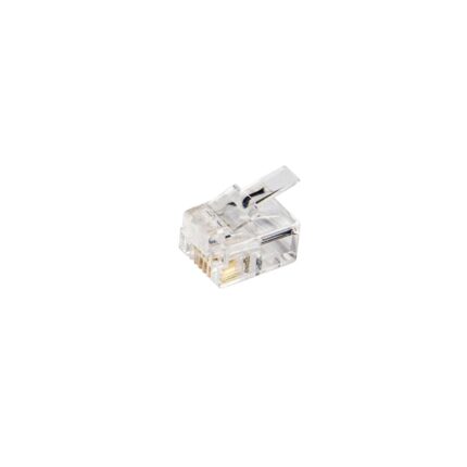 Modulair connector RJ11 6P4C voor ronde massieve kabel (Zak 100 stuks)