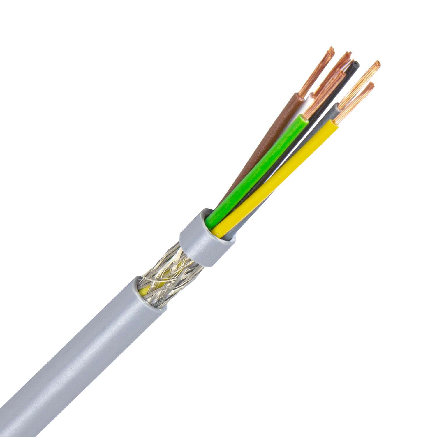 1090.5X014GR LiYCY kabel 5X0,14 mm2 grijs (Eca) (Ring 100 mtr)