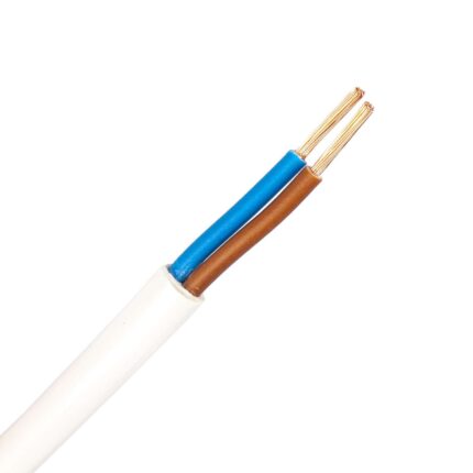 VMVL kabel (H05VV-F) 2X2,5 mm2 wit (Eca) (Ring 100 mtr)