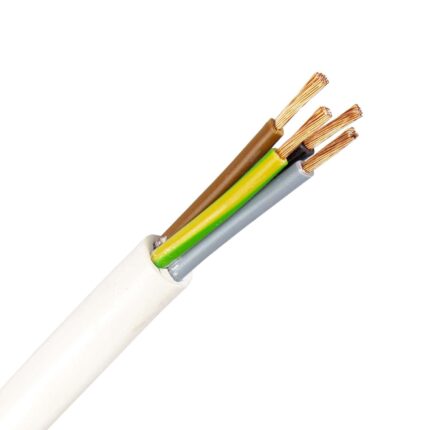 VMVL kabel (H05VV-F) 4G0,75 mm2 wit (Eca) (Ring 100 mtr)