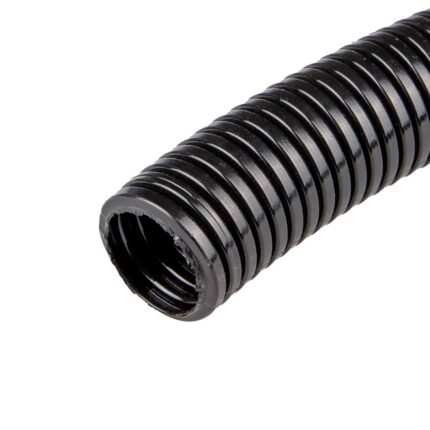 Ribbelkous PP 13,0-9,0 mm zwart (Rol 100 mtr)