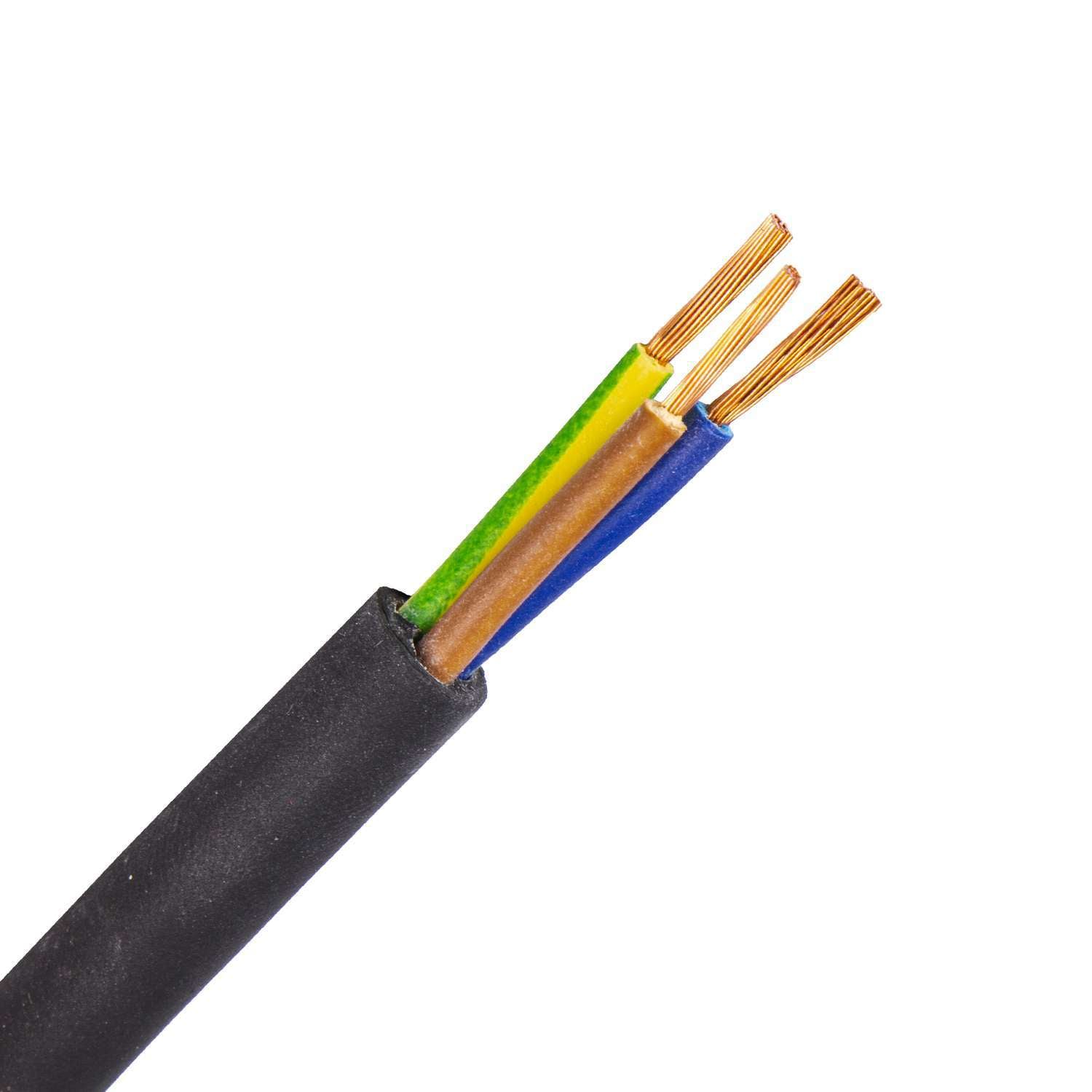 1128.3G10R/ECA H07RN-F (Neopreen) kabel 3G1,0 mm2 zwart (Eca) (Ring 100 mtr)