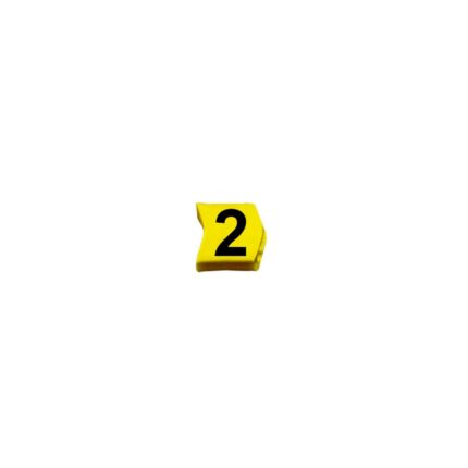 Kabelmarkering 5 mm 1,5-4 mm2 geel opdruk "2" (100 stuks)