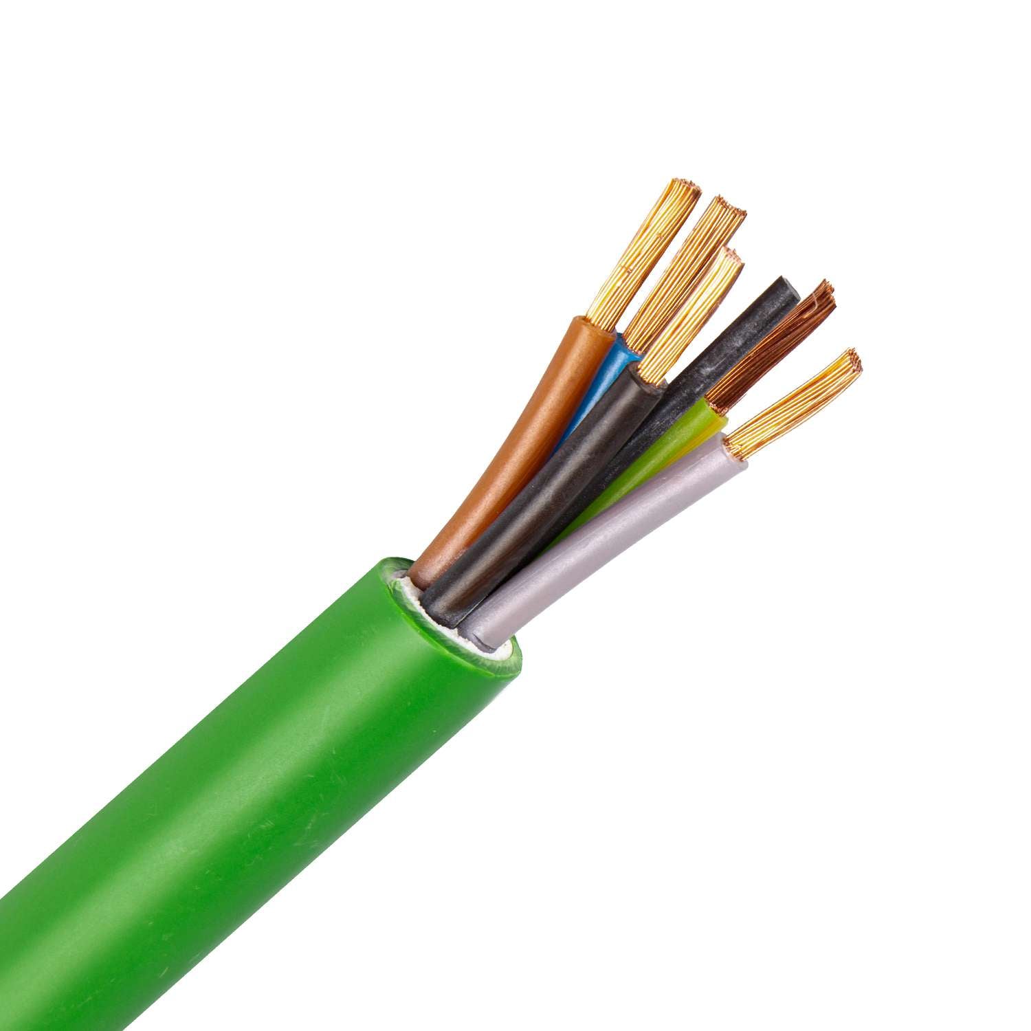 1286.5G40H RZ1-K kabel 5G4,0 mm2 groen (Haspel 500 mtr)