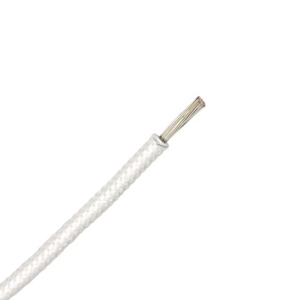 SiF/GL siliconensnoer + glaszijde omvlechting vertind 1,5 mm2 wit (Haspel 1200 mtr)