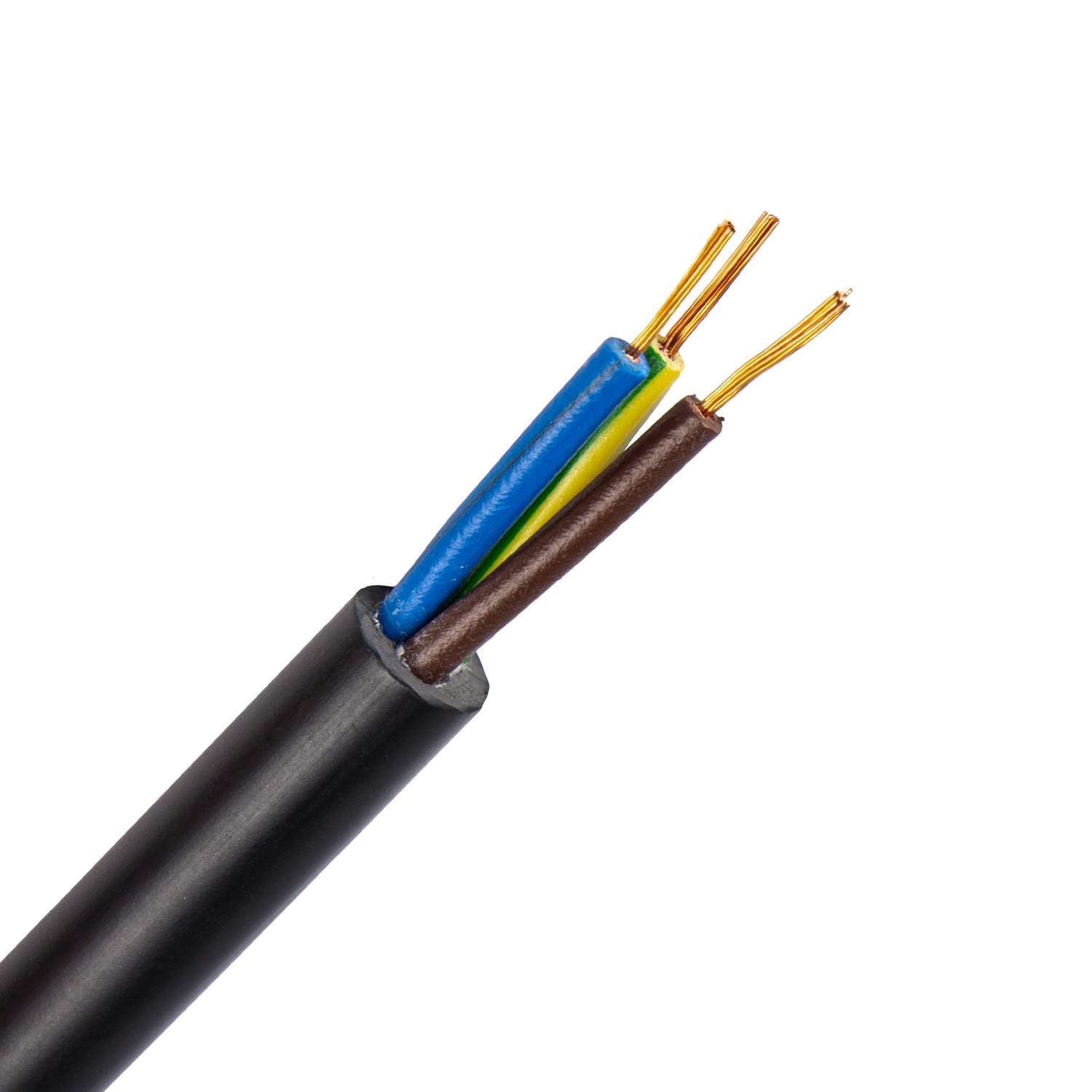 1377.3G15ZH/CCA H07ZZ-F kabel 3G1,5 mm2 zwart (Cca-s1d1a1) (Haspel 500 mtr)