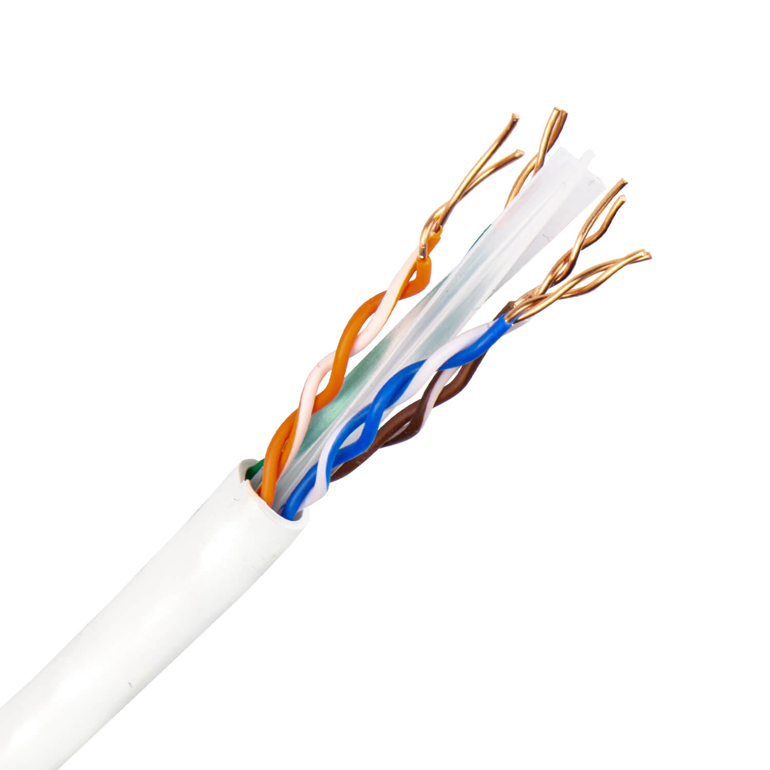 1405.M005ER-300 Cat5e U/UTP PVC netwerkkabel massief 4X2X24 AWG wit (Eca) (Ring 300 mtr)