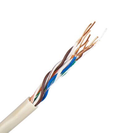 Cat5e UTP netwerkkabel soepel 4X2X24 AWG ivoor (Rol 100 mtr)