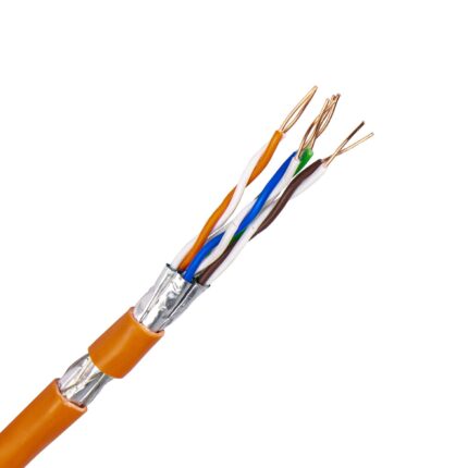 Cat7 S/FTP LSZH netwerkkabel massief 23 AWG oranje (4 gekleurde & 4 witte draden) (Dca) (Haspel 500 mtr)
