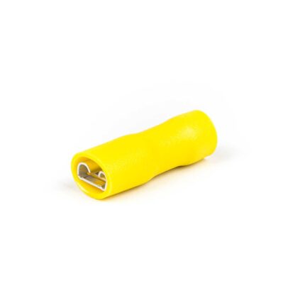 Vlakstekerhuls volledig geïsoleerd 6,3X0,8 mm geel (Zak 1000 stuks)