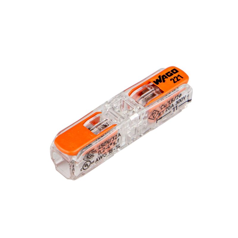 WAGO serie 221 doorvoer connector 1P (Doosje 60 stuks)