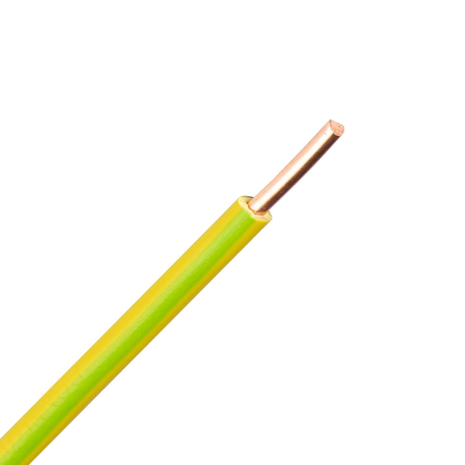 1093.4503R VMD 90 graden (H05V2-U) draad 1,0 mm2 geel/groen (Ring 100 mtr)