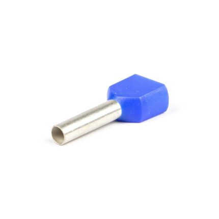 Adereindhuls twin 0,75X10 mm blauw (Zak 500 stuks)