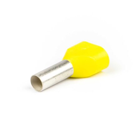 Adereindhuls twin 6,0X12 mm geel (Zak 100 stuks)