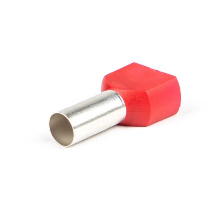 Adereindhuls twin 10,0X18 mm rood (Zak 100 stuks)