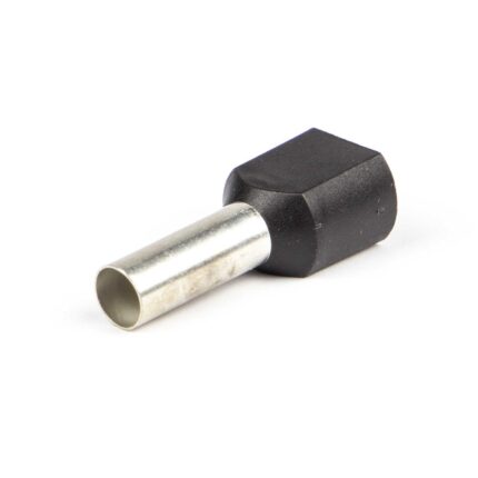 Adereindhuls twin 1,5X8 mm zwart (Zak 500 stuks)