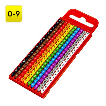 Kabelmarkering klik HT geel 3 mm 2,0-2,8 mm gekleurde, opdruk: 0-9 (200 stuks)