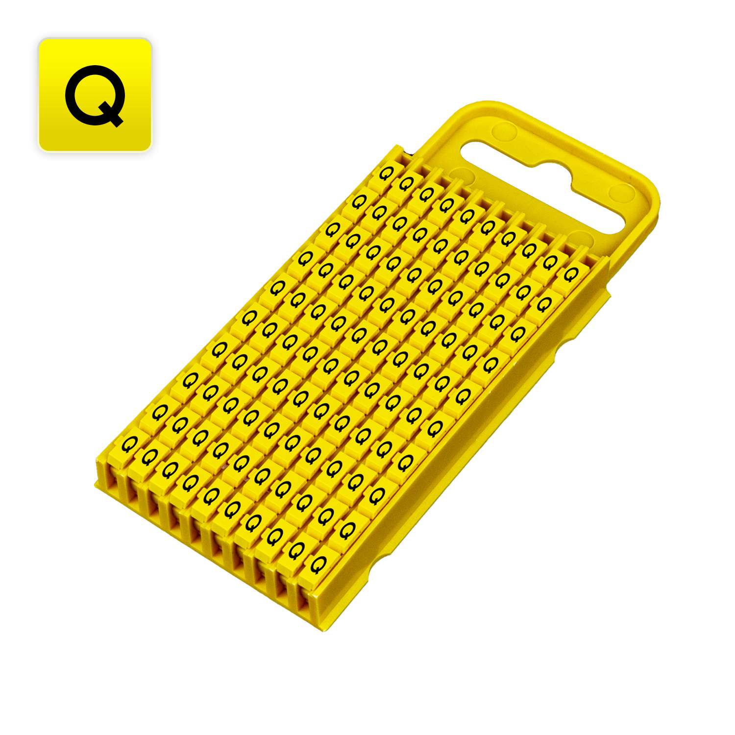 WIC3-Q Kabelmarkering klik HT geel 4,3-5,3 mm, opdruk: "Q" (100 stuks)
