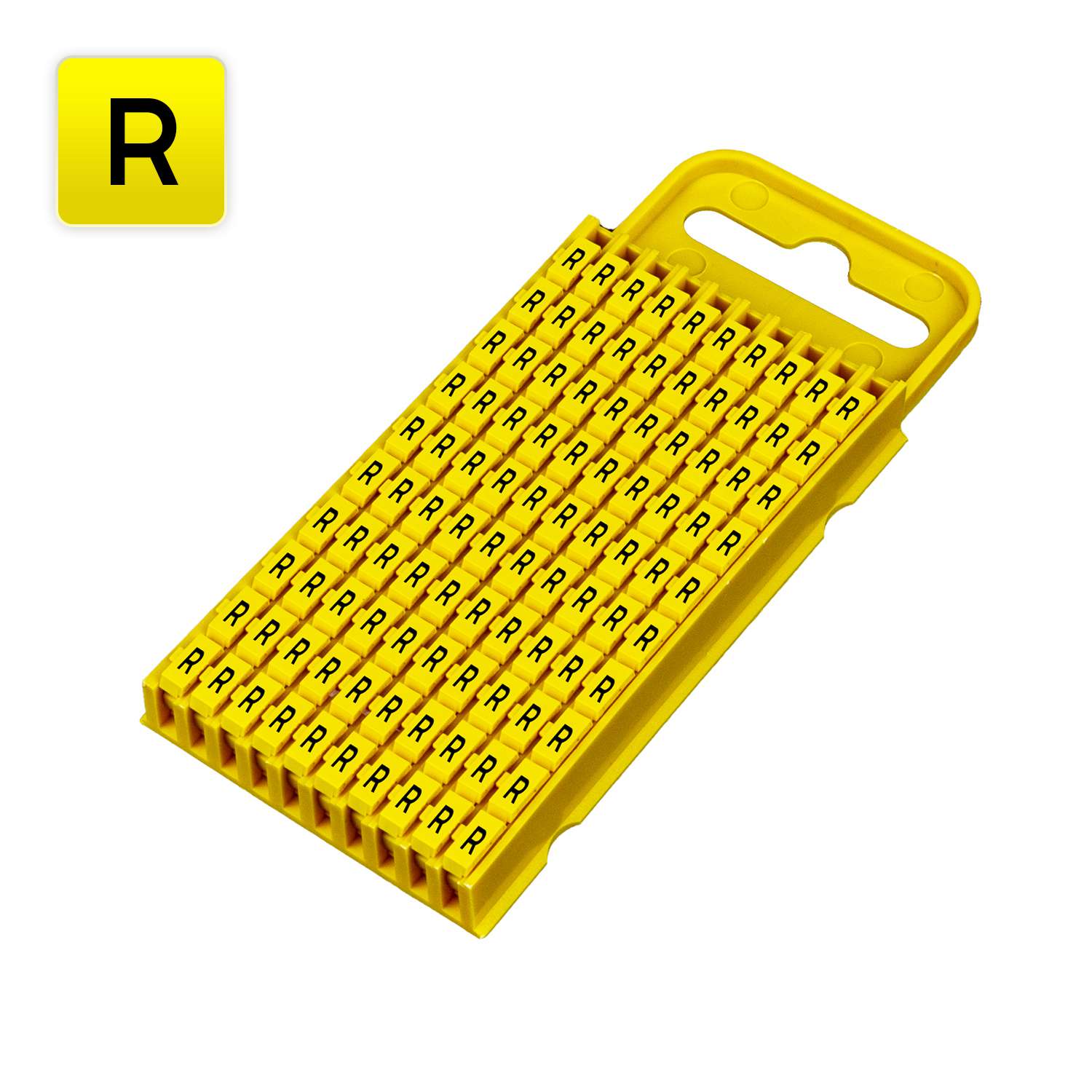 WIC3-R Kabelmarkering klik HT geel 4,3-5,3 mm, opdruk: "R" (100 stuks)
